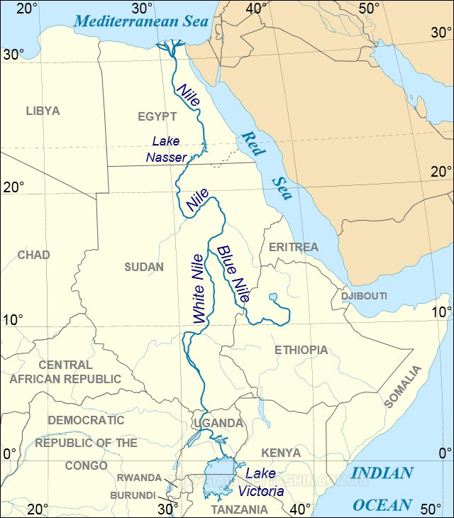 Sông Nin nằm ở đâu? Sông Nin ở châu lục nào?