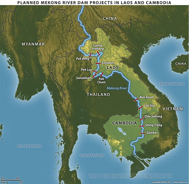 Sông Mê Kông chảy qua hầu hết toàn bộ lãnh thổ của Lào
